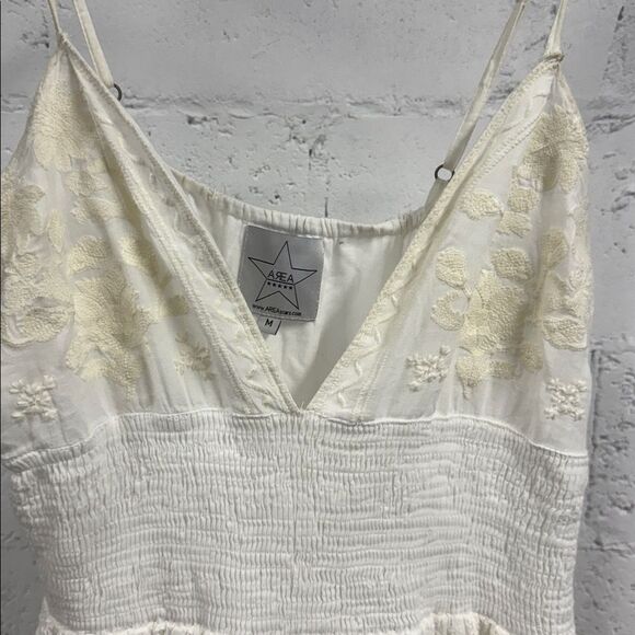 Cute Cream Off White Summer Lace Dress - Spaghetti Strap Size Medium - Picture 3 of 4